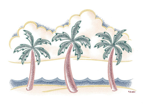 3 IN A ROW PALM TREES
