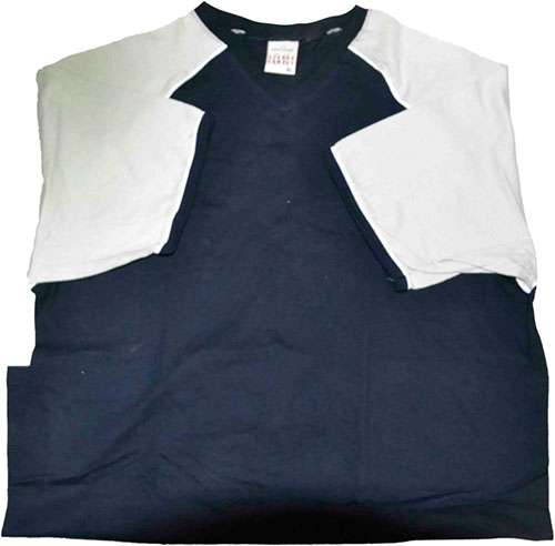 T-SHIRT MANICA CORTA COLLO A V RAGLAN NAVY-PERLA