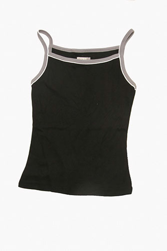 TOP DONNA SPALLINE BICOL.NERO-GRIGIO