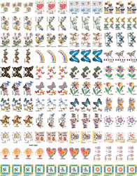TRANSFER MI HEARTS BUTTERFLIES FLOWERS