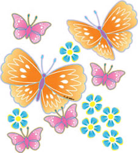 TRANSFER PINK ORANGE BUTTERFLIES