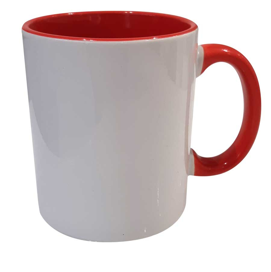 Tazza con manico, bordo ed interno colorato 11 OZ