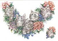 TRANSFER FLORAL KITTEN YOKE