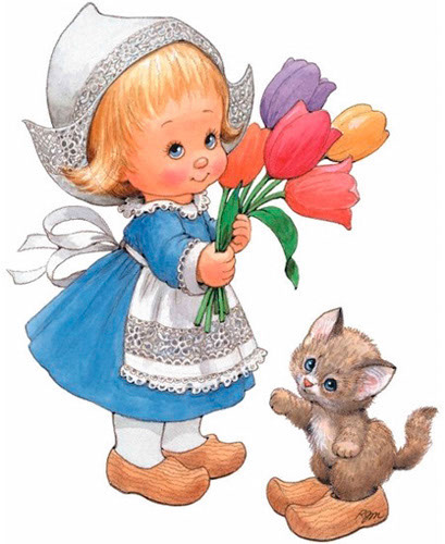 TRANSFER DUTCH GIRL/WOODEN SHOES