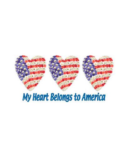 TRANSFER FLORAL HEARTS/AMERICA