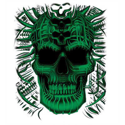 TRANSFER PSYCHO SKULL GREEN