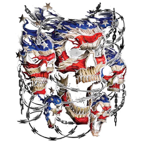 TRANSFER PATRIOTIC SKULLS