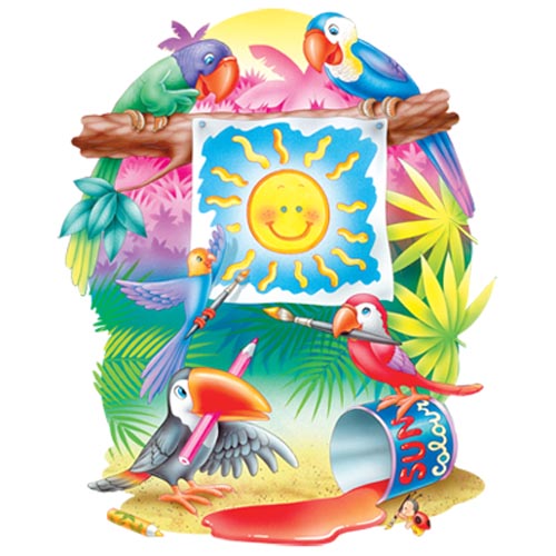 TRANSFER PAINTING PARROTS
