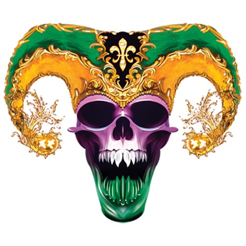 TRANSFER MARDI GRAS JOKER SKULL