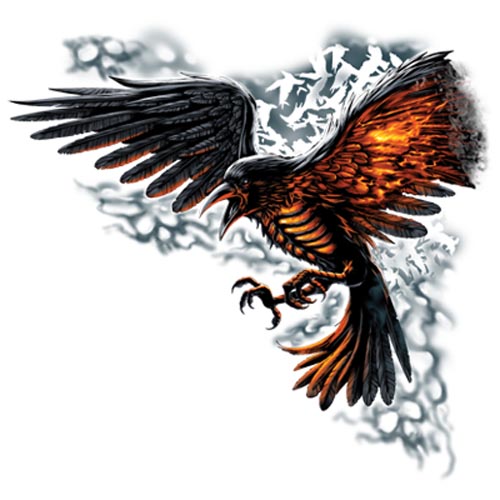 TRANSFER FLAMED RAVEN
