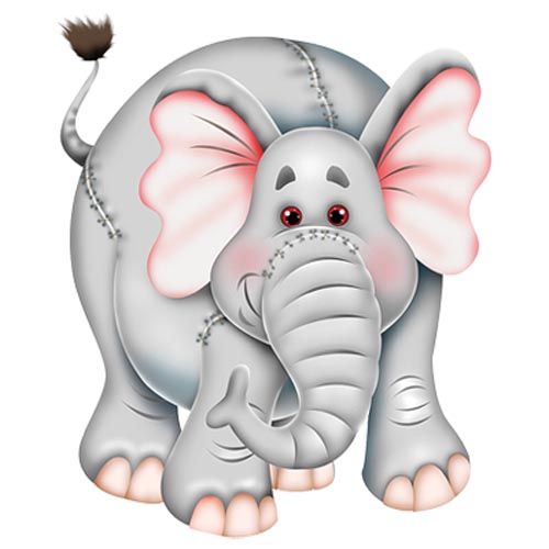 TRANSFER PINK & GRAY ELEPHANT