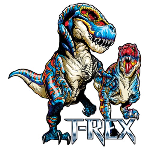 TRANSFER T-REX BLUE & RED
