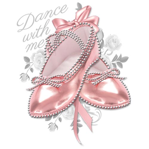 TRANSFER COMB. PINK BALLET SLIPPERS RHINESTONE