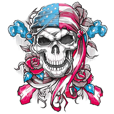TRANSFER AMERICANA SKULL BANDANA