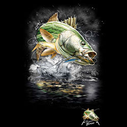 TRANSFER JUMPING STRIPED BASS W/CREST (DARKS ONLY)