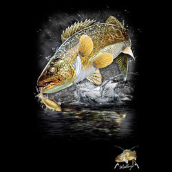 TRANSFER JUMPING WALLEYE W/CREST (DARKS ONLY)