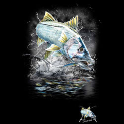 TRANSFER JUMPING SNOOK W/CREST (DARKS ONLY)