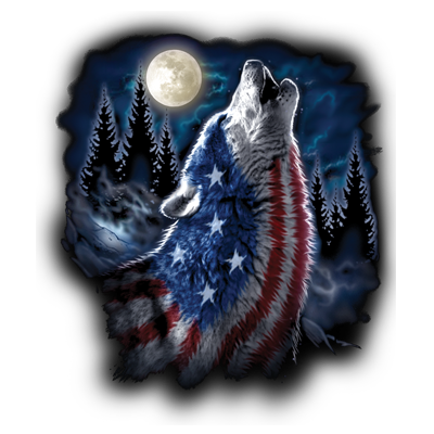 TRANSFER FLAG WOLF AMERICANA (DARKS ONLY)
