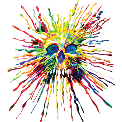 TRANSFER SPLATTER SKULL