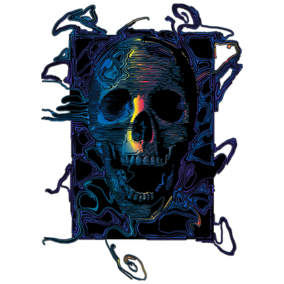 TRANSFER SKULL COLORED LINES