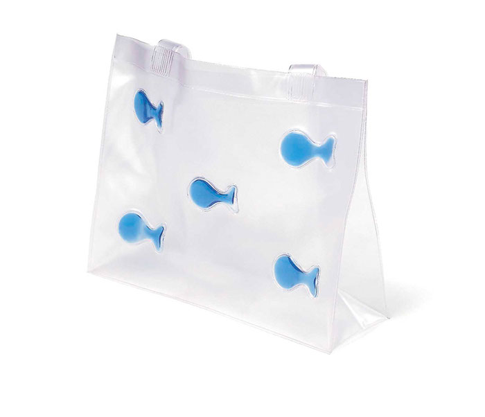 BORSA PVC CON PESCI D'ACQUA AZZURRI