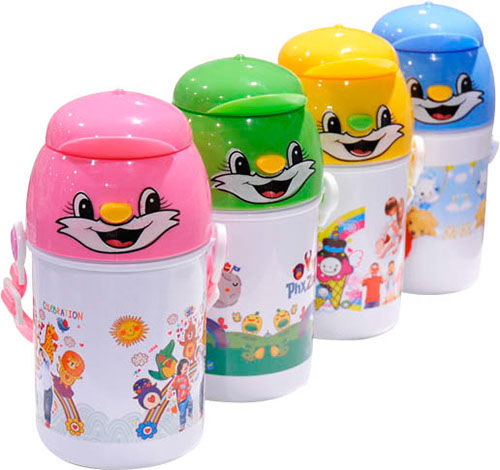 Borraccia polimero x bimbi 400 ml tappo animaletto