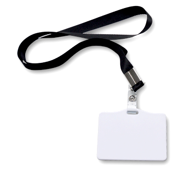 Badge in polimero con lanyard 89x69mm