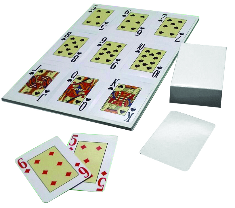 Mazzo di carte francesi (6 fogli A4/9 carte pret)