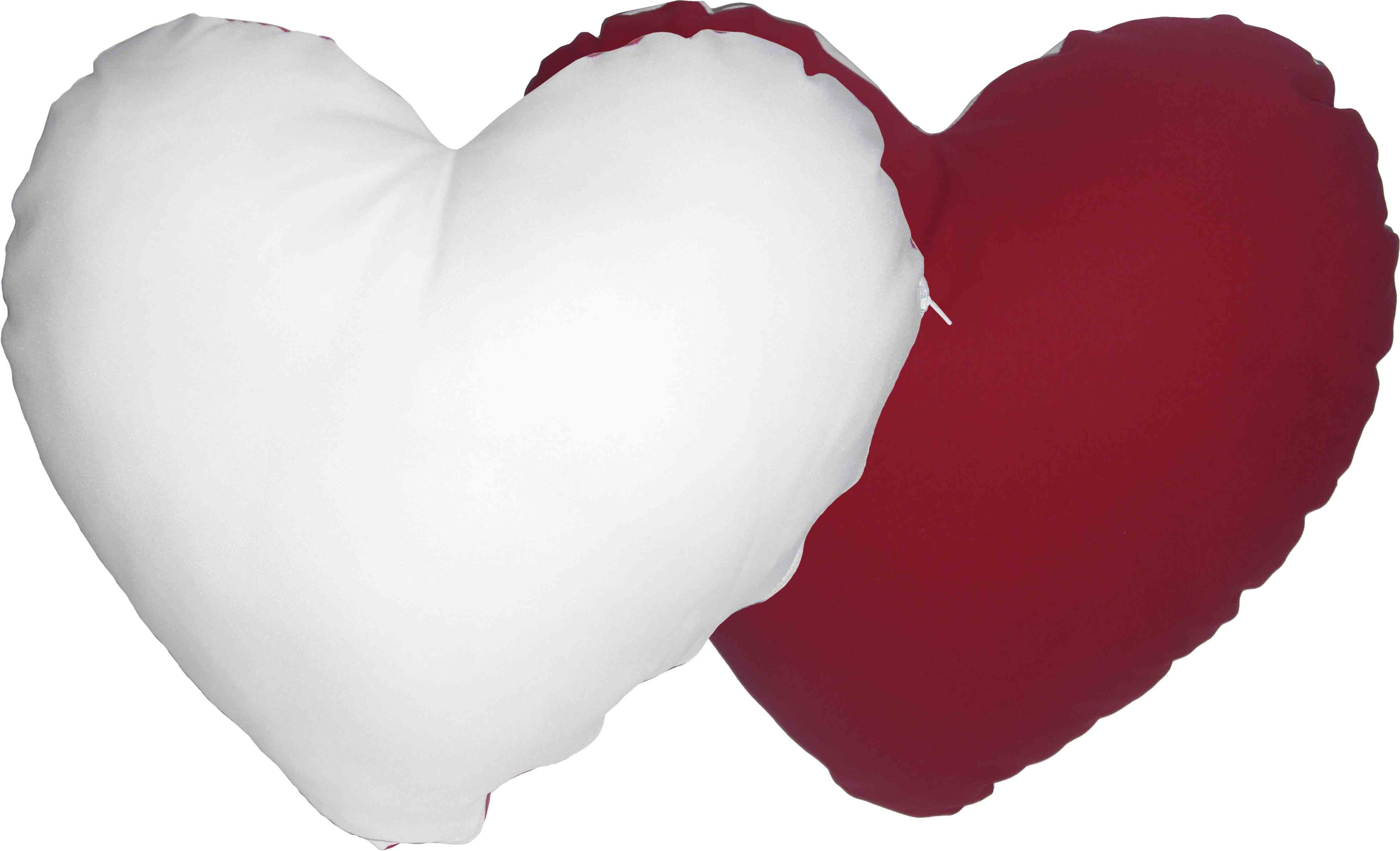 Federa cuore bicolore poliestere/cotone 65x55