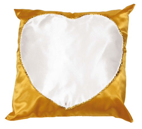 Federa cuscino in raso con cuore 40x40