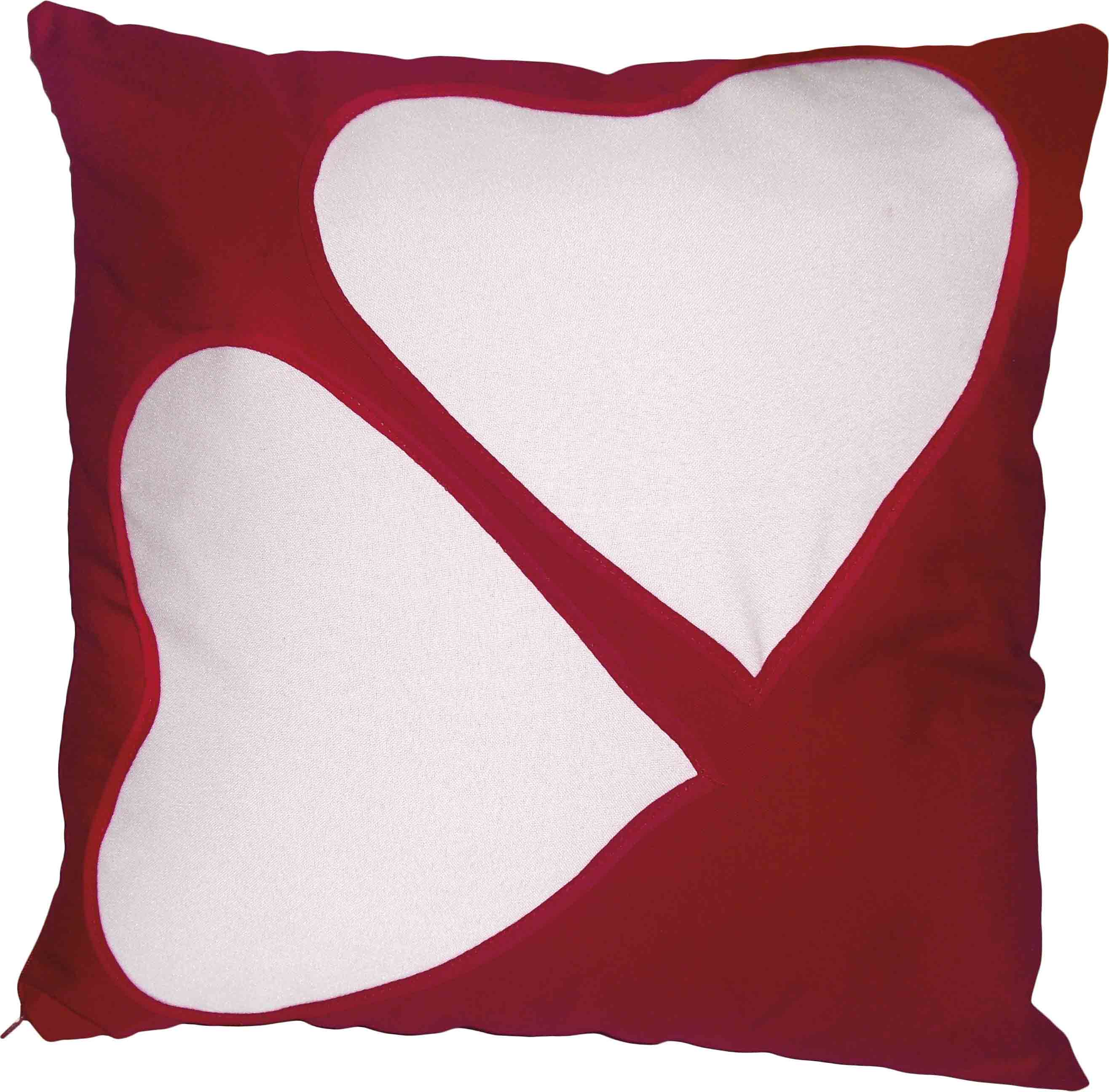 Federa con doppio inserto cuore 40x40