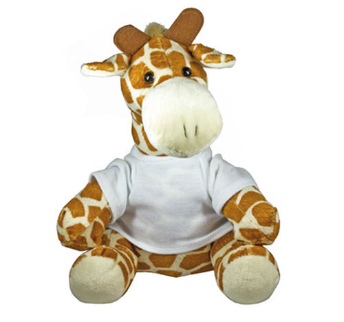 Peluche giraffa con t-shirt personalizzabile 22cm