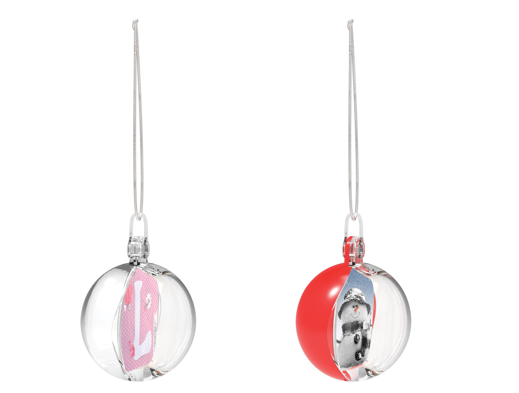 Mini Palla natalizia ornamentale 38d rossa/trasp