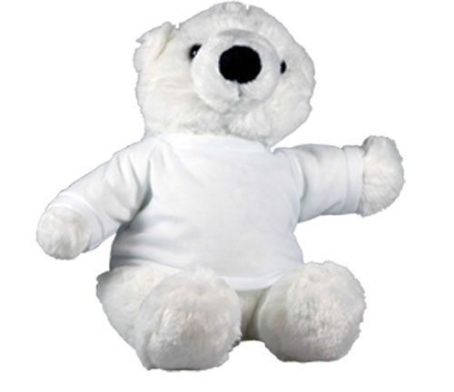 Peluche orso polare con t-shirt personaliz. 20 cm