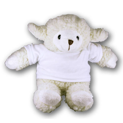 Peluche pecora con t-shirt personalizzabile 18cm