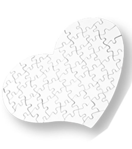 Puzzle in cartone cuore 100x135 55 tes.