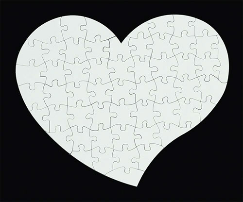 Puzzle in HDF cuore 200x245x3 55 tes.