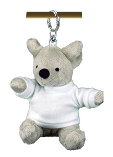 Portachiavi peluche topo con t-shirt 9 cm