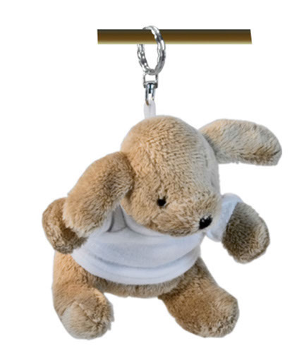 Portachiavi peluche cane con t shirt 9cm