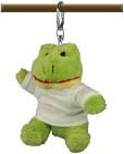 Portachiavi peluche rana con t-shirt 9cm