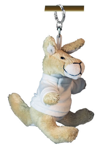 Portachiavi peluche canguro con t-shirt 9cm