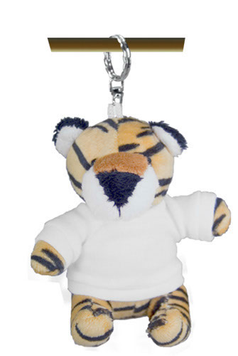 Portachiavi peluche tigre con t-shirt 9cm