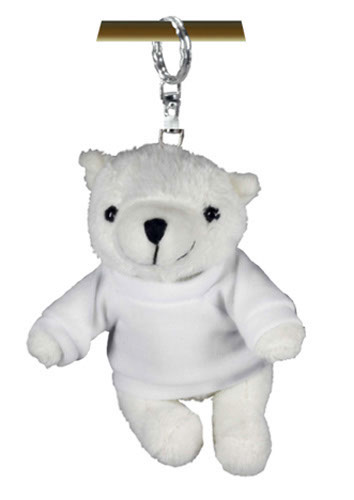 Portachiavi peluche orso polare con t-shirt 9cm