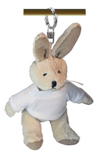 Portachiavi peluche coniglio con t-shirt 9cm