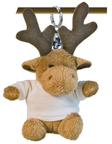 Portachiavi peluche renna con t-shirt 9cm