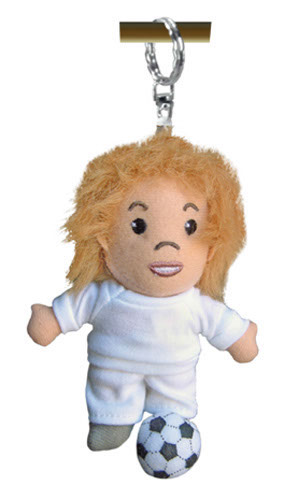 Portachiavi peluche calciatore con t-shirt persona