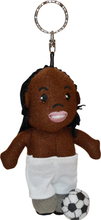Portachiavi peluche calciatore nero