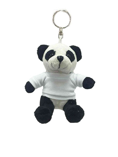 Portachiavi peluche panda con t-shirt 9cm