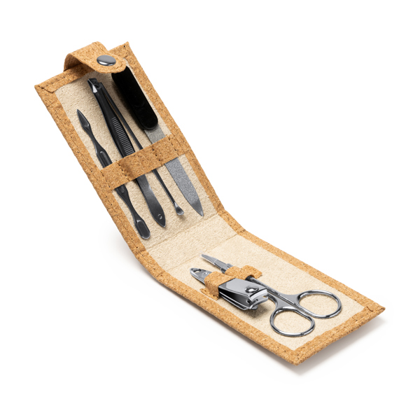 Kit per manicure PODOX con custodia in sughero