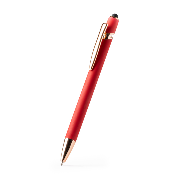 Penna sfera ROSES in metallo soft-touch e ink blu